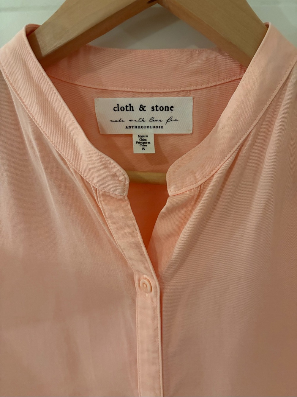 Anthropologie Peach Button-Front Short-Sleeve Blouse - Picture 2 of 4